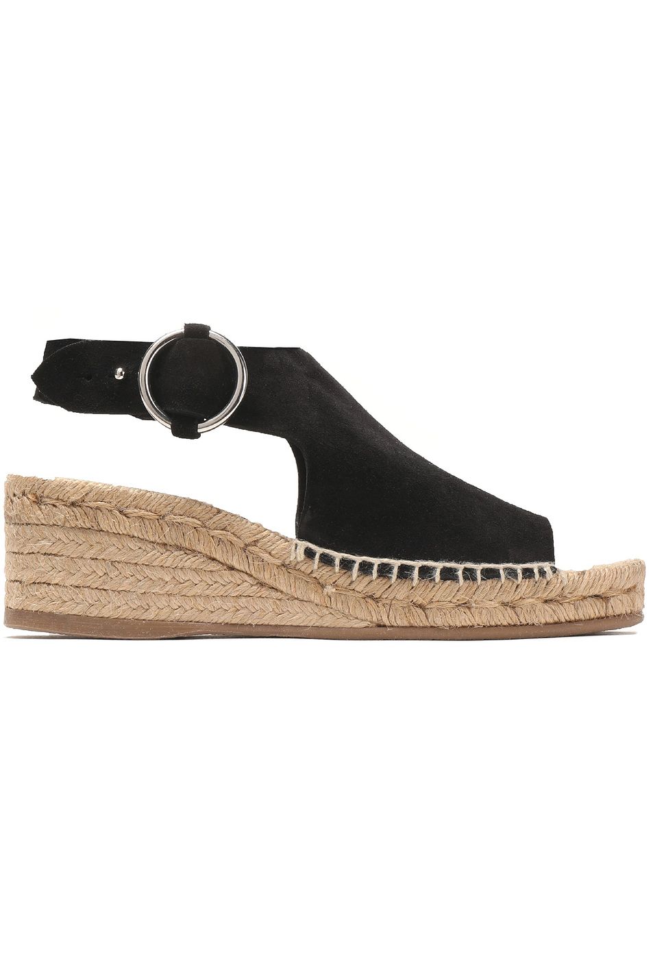 black wedge espadrille sandals