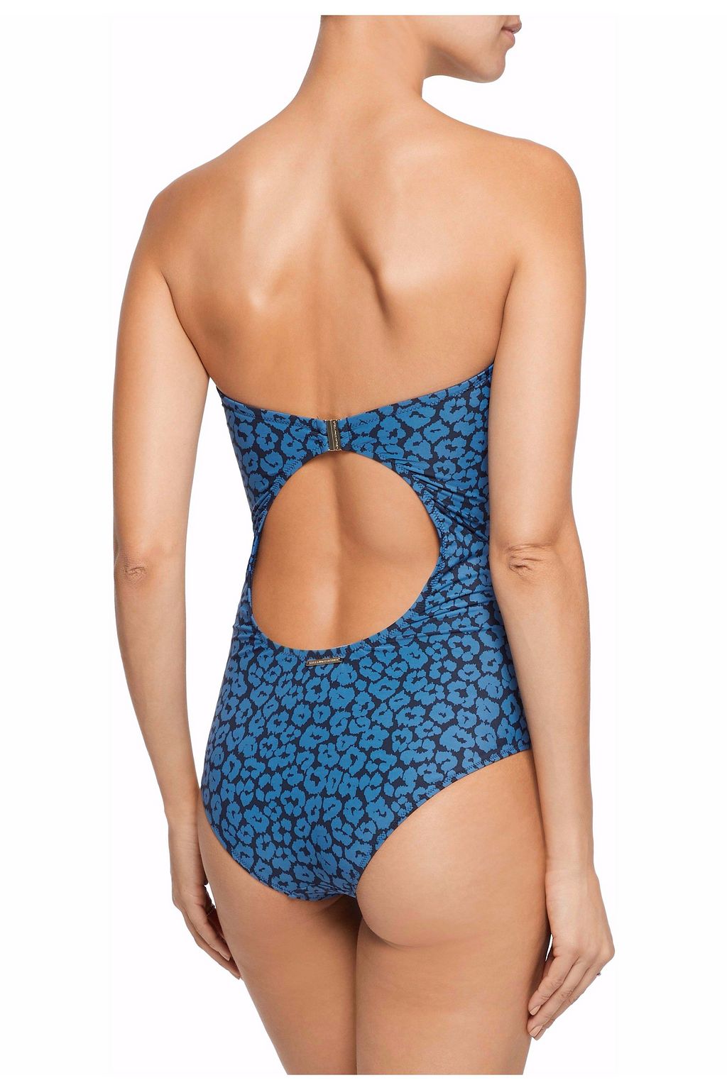 STELLA MCCARTNEY Cutout leopard-print bandeau swimsuit