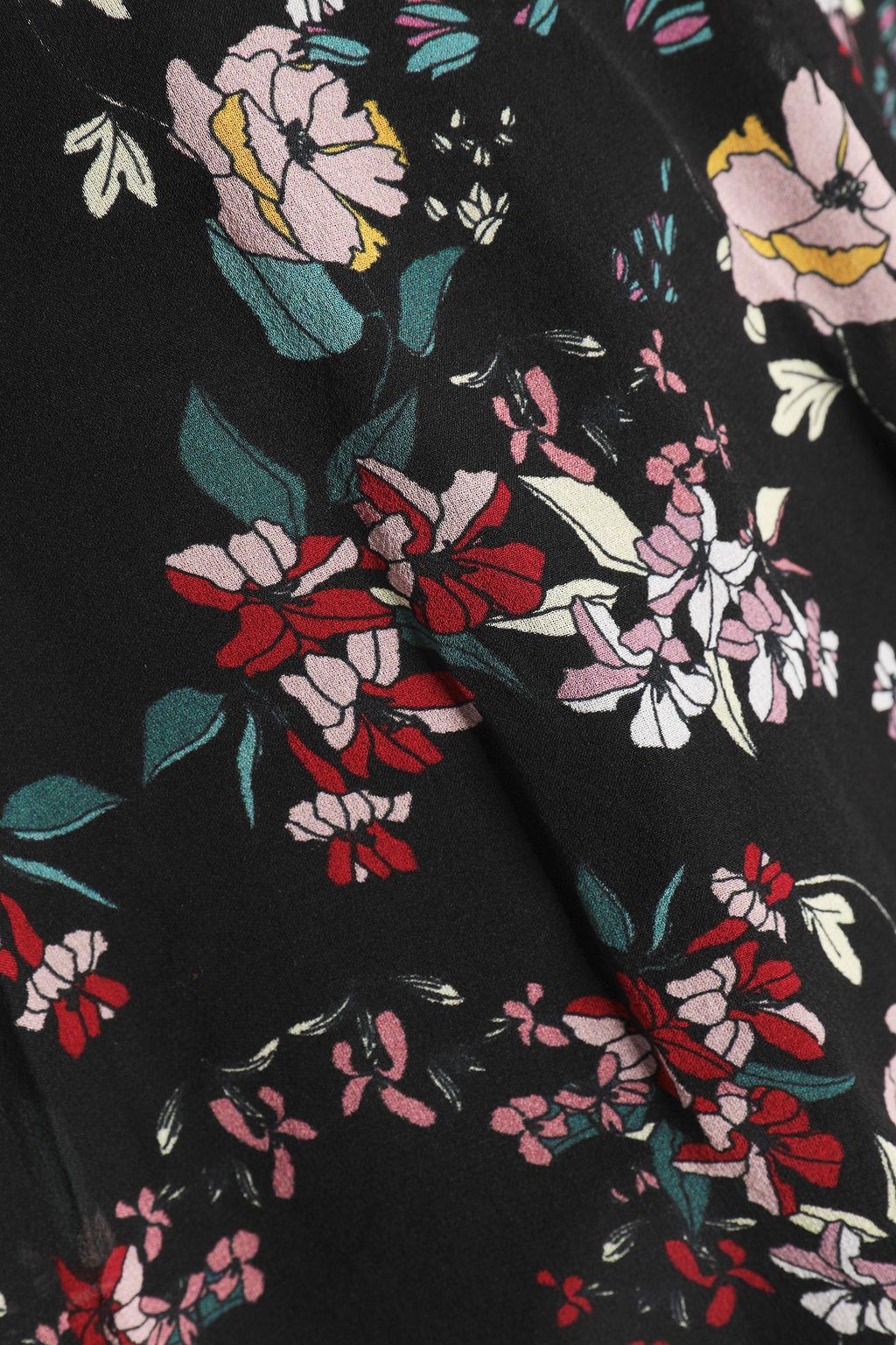 NICHOLAS Lattice-trimmed floral-print silk-chiffon peplum blouse