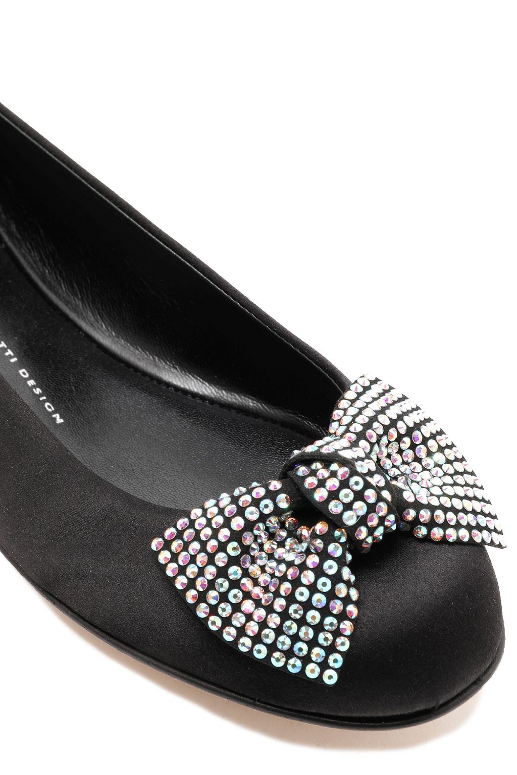 GIUSEPPE ZANOTTI Crystal-embellished satin ballet flats