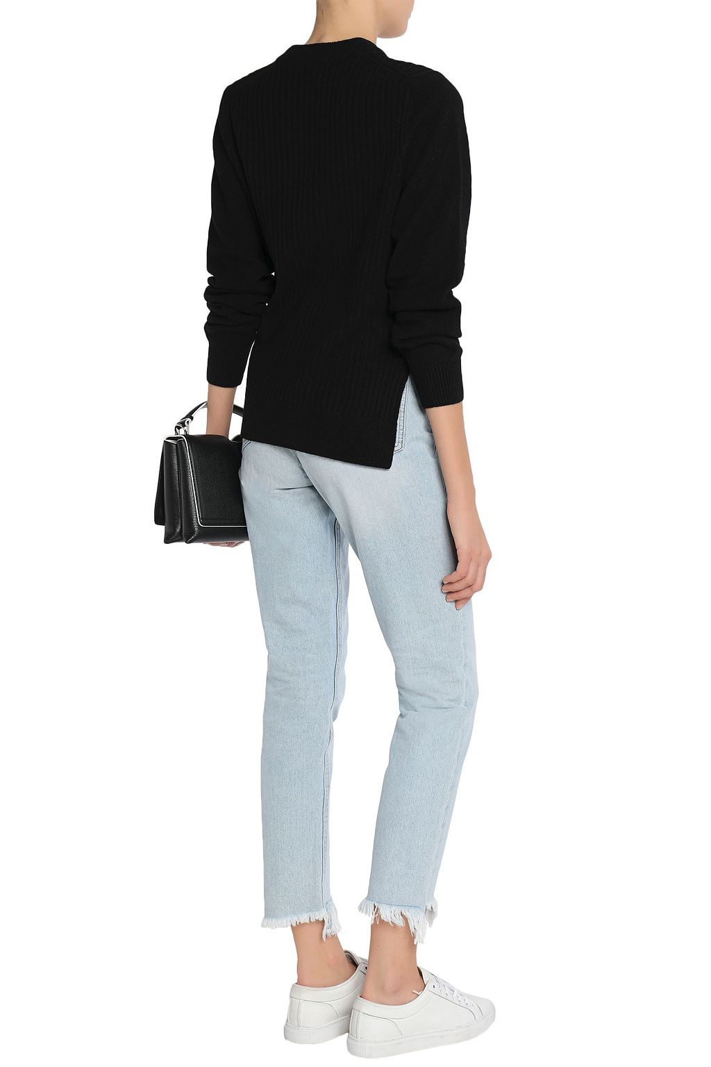 GANNI Ribbed merino wool-blend sweater