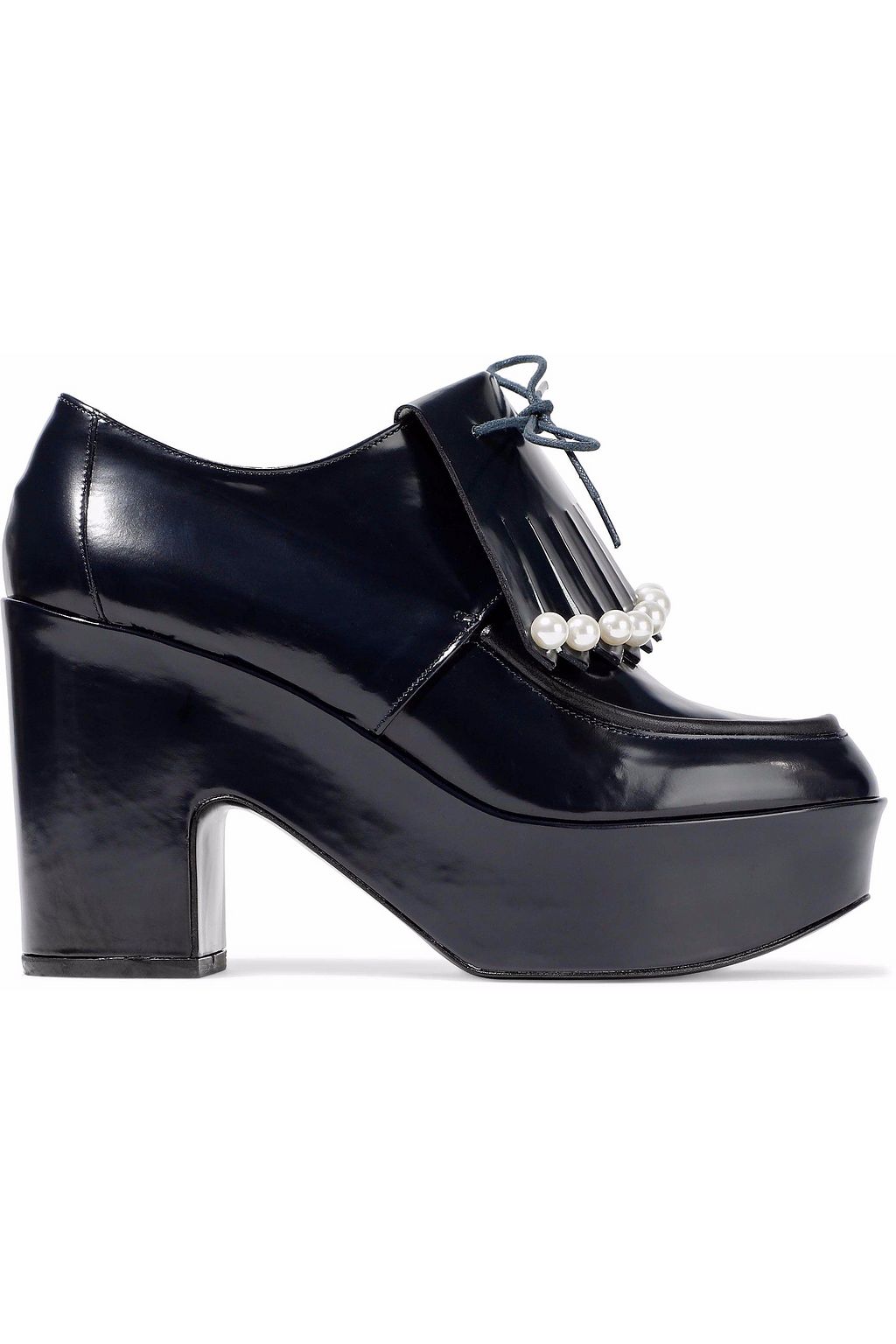 navy heeled brogues