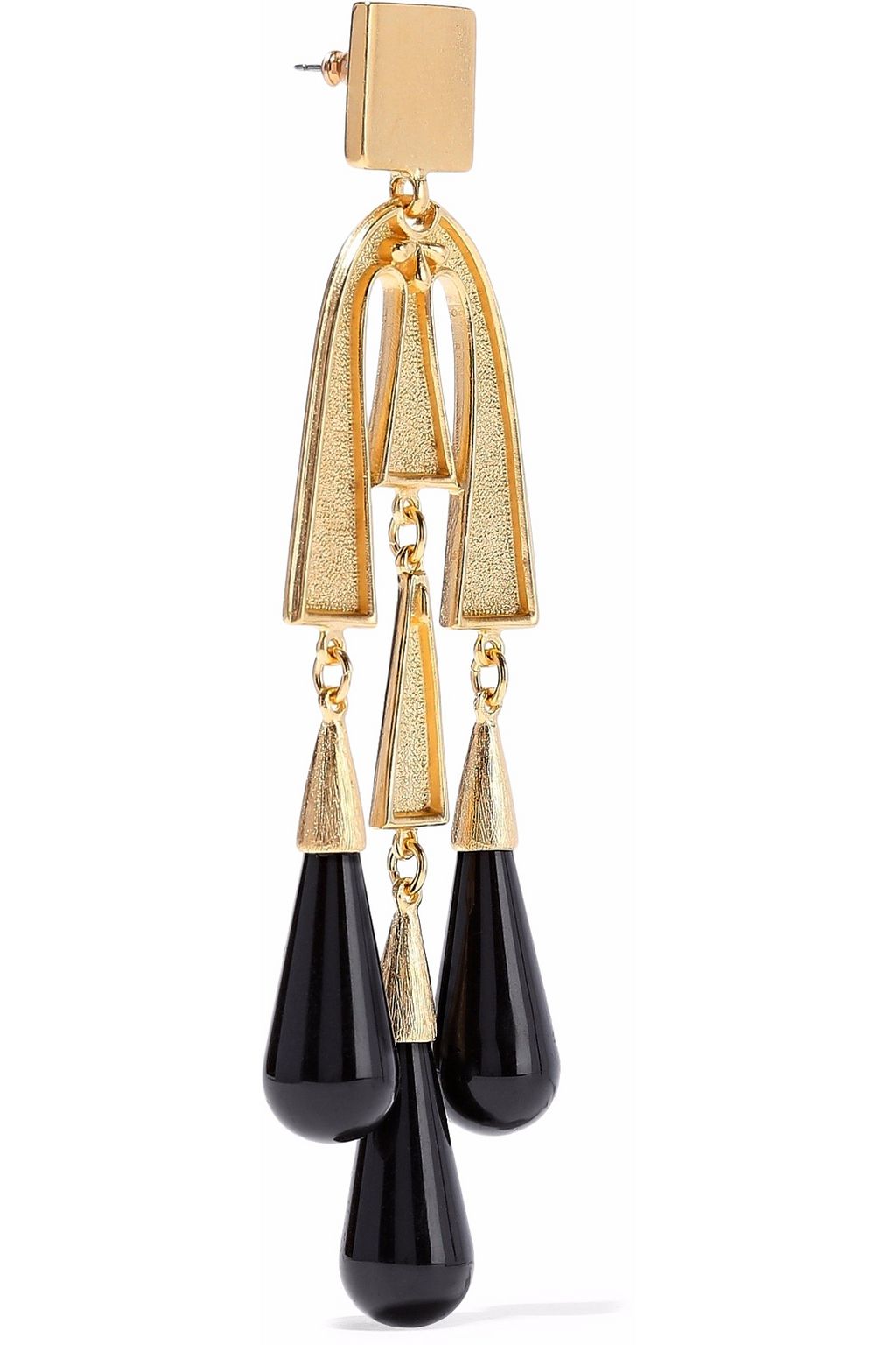 BEN-AMUN Hammered gold-tone resin earrings