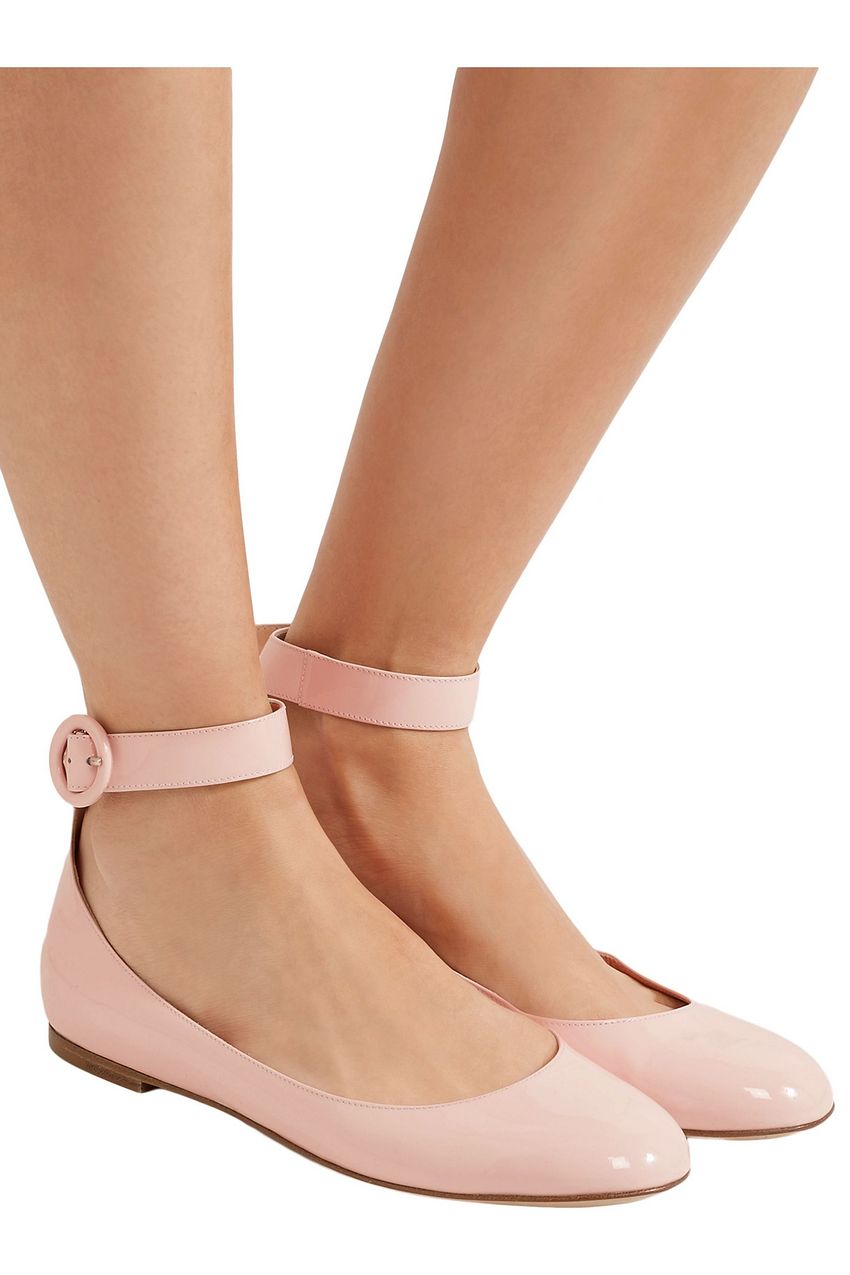 pastel pink flats