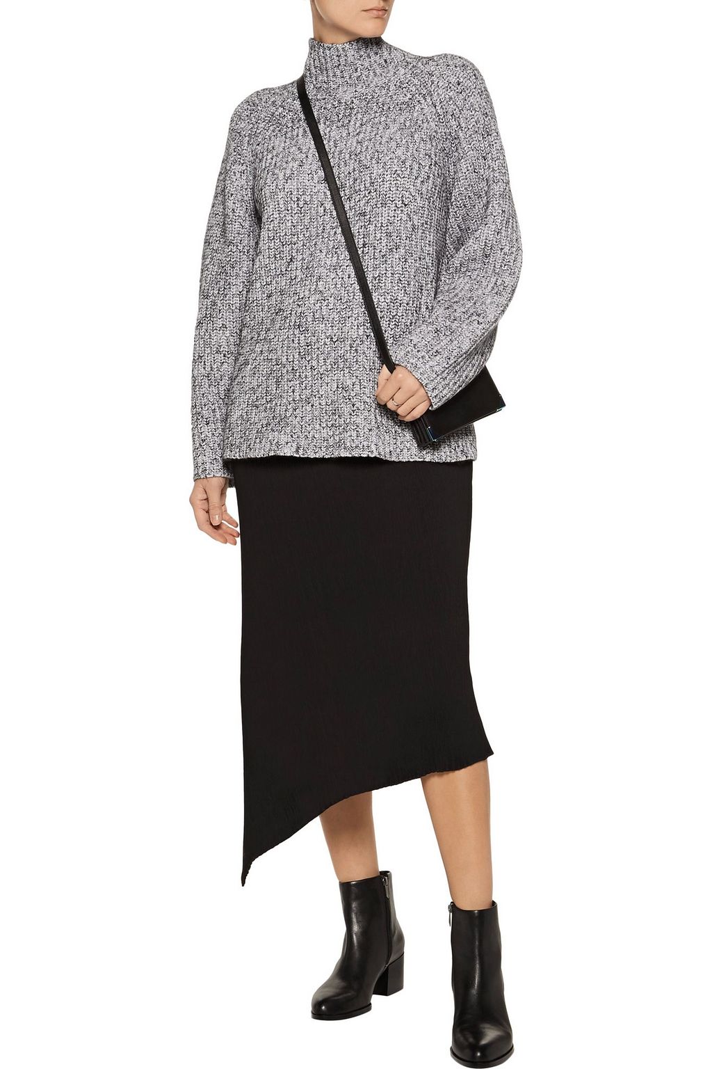 ALEXANDERWANG.T Marled cotton-blend turtleneck sweater