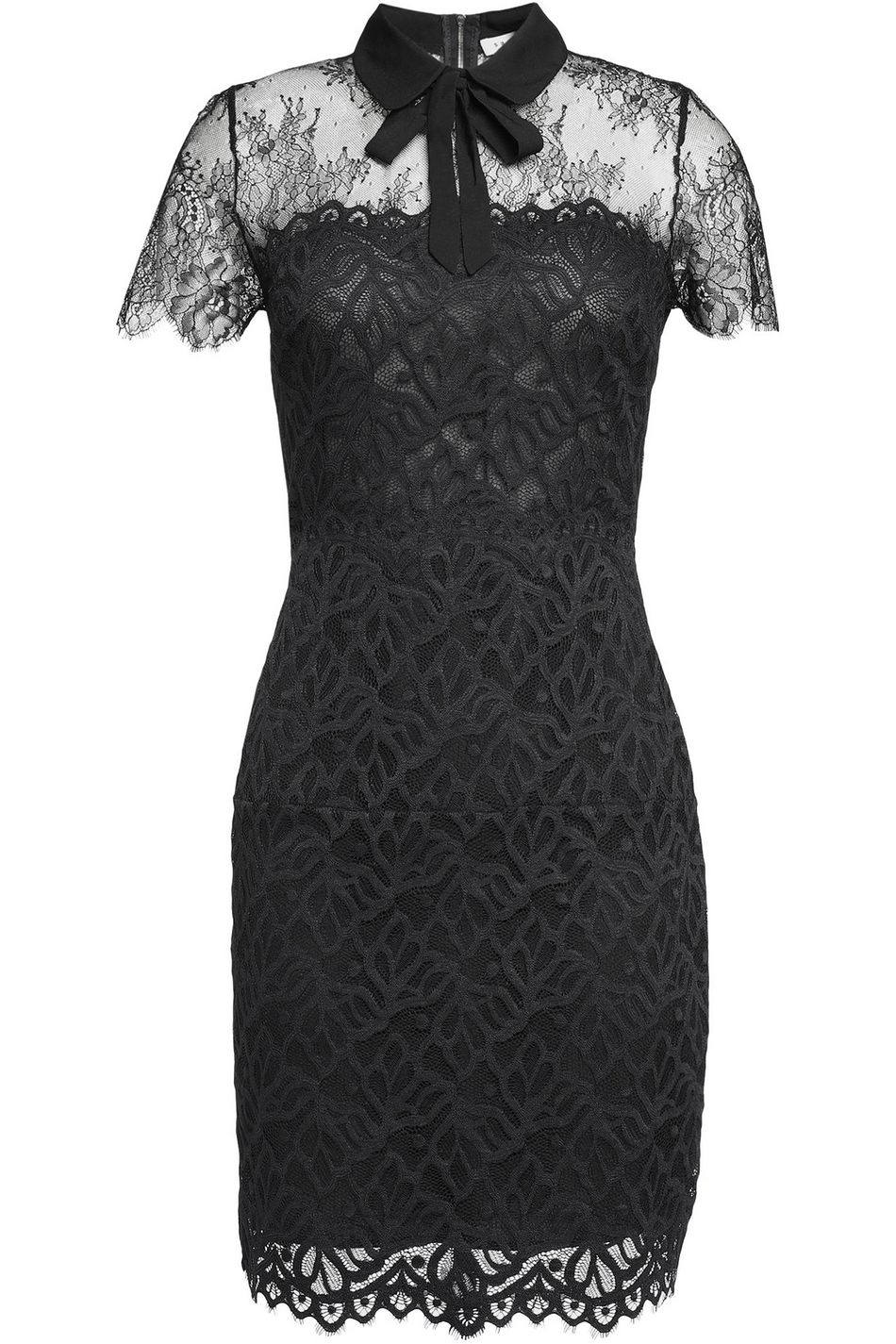 black lace mini dress