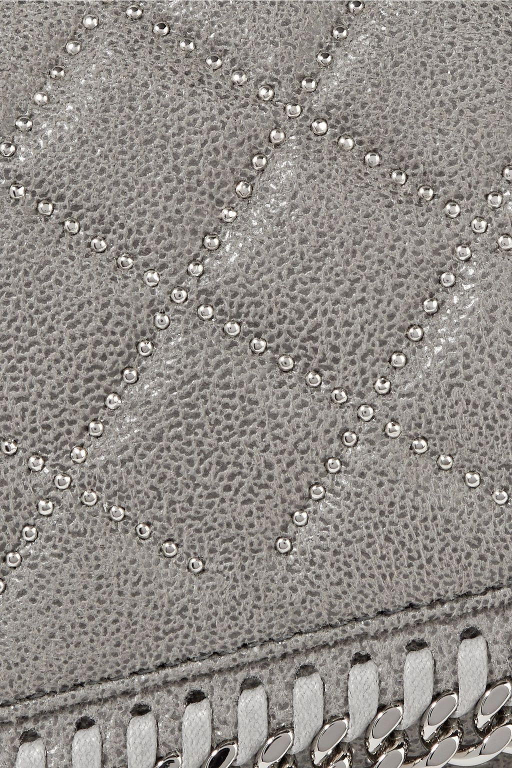 STELLA MCCARTNEY Studded quilted faux brushed-leather clutch