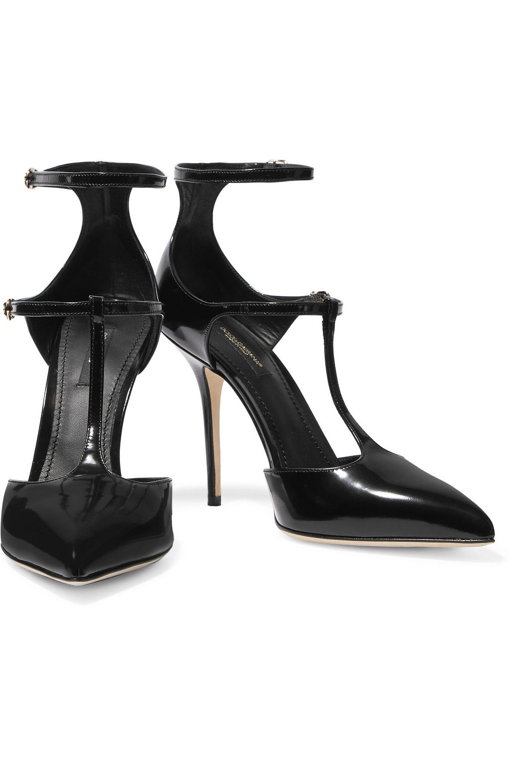 DOLCE&GABBANA Glossed-leather pumps
