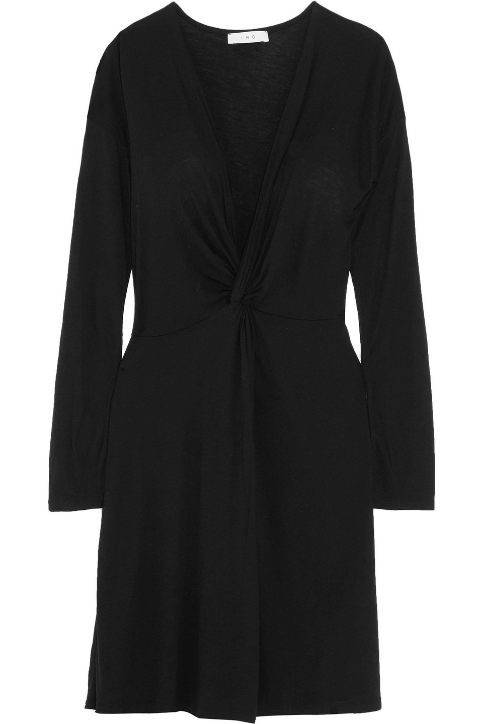 iro - teiva knotted modal-blend jersey mini dress - black - s