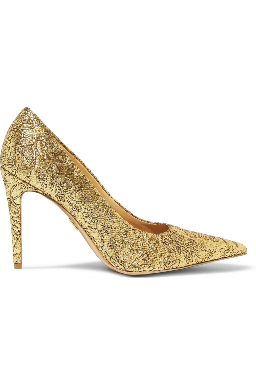 michael kors gold glitter heels