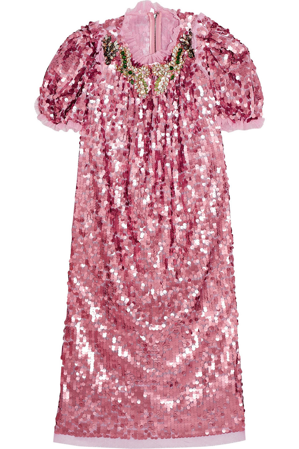 dolce&gabbana - embellished tulle dress - pink - it 40