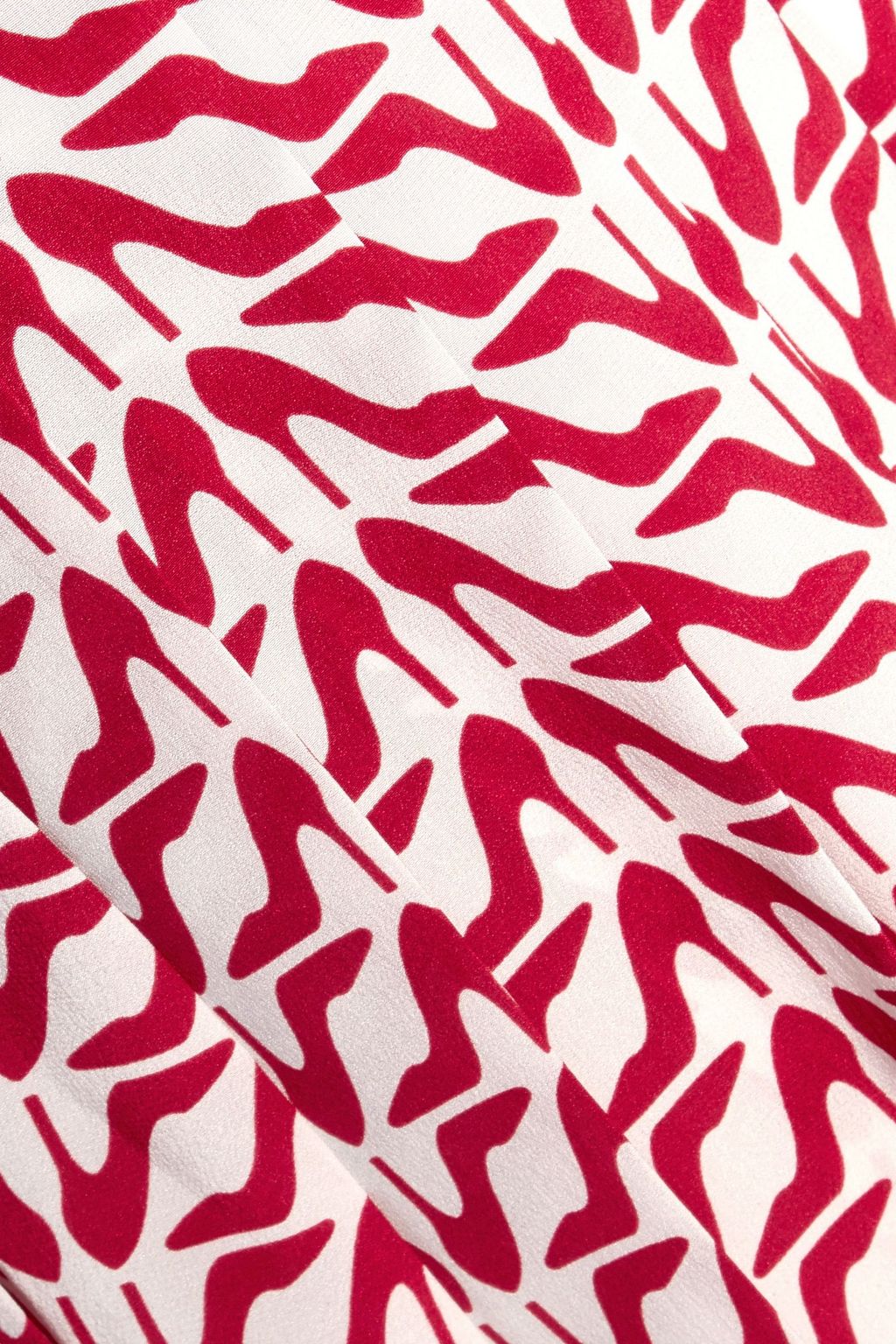 REDVALENTINO Pleated printed silk-crepe mini skirt