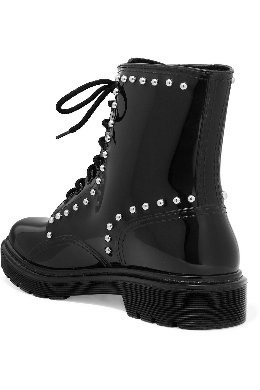 RED(V) Studded rubber rain boots