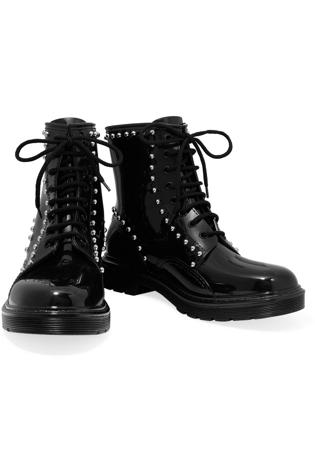 RED(V) Studded rubber rain boots