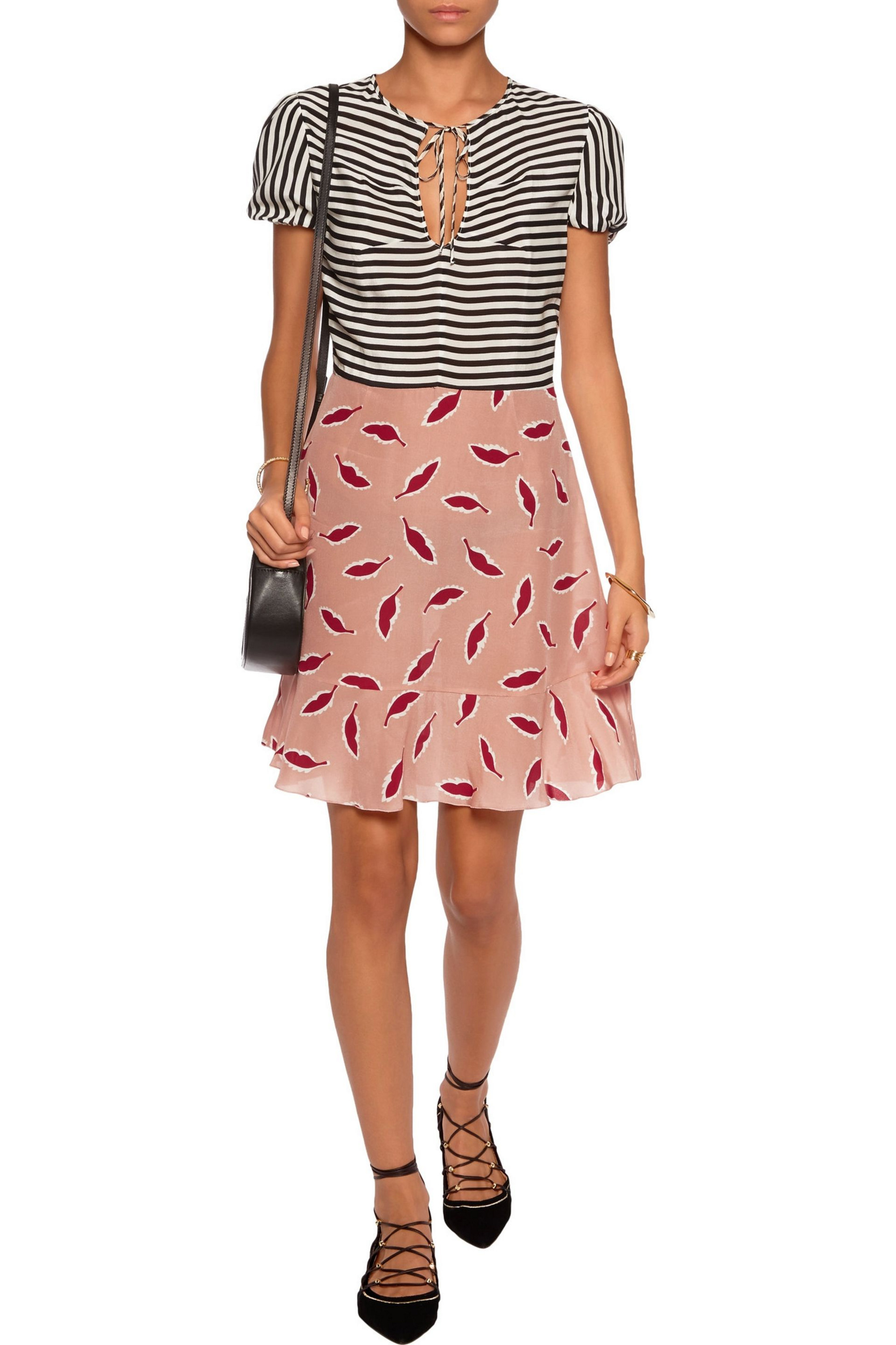 REDValentino Printed silk mini dress