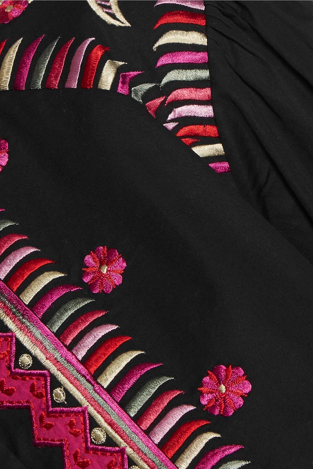 TEMPERLEY LONDON 자수 장식 코튼 미디 드레스