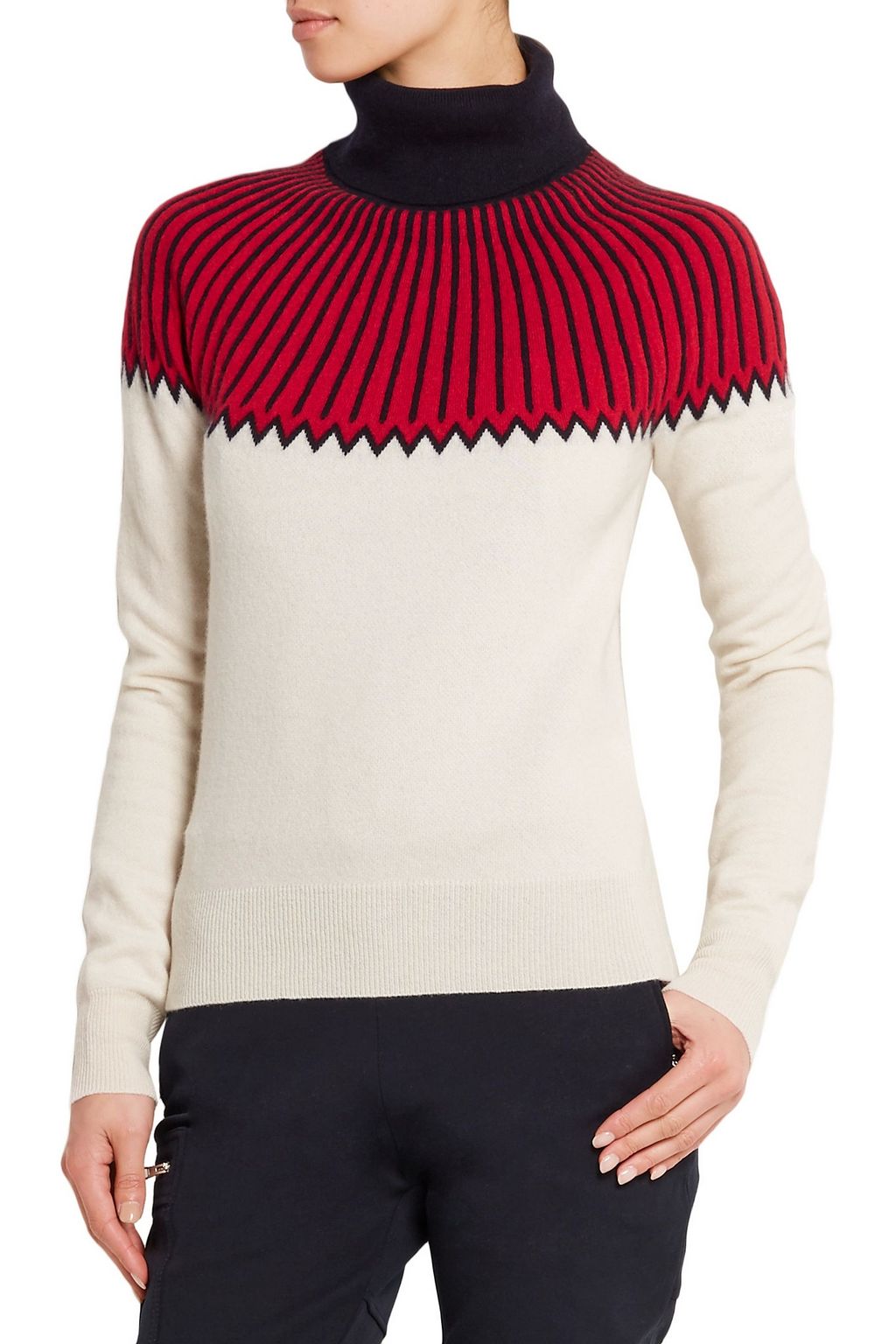 CHLOÉ Snow Capsule intarsia cashmere turtleneck sweater
