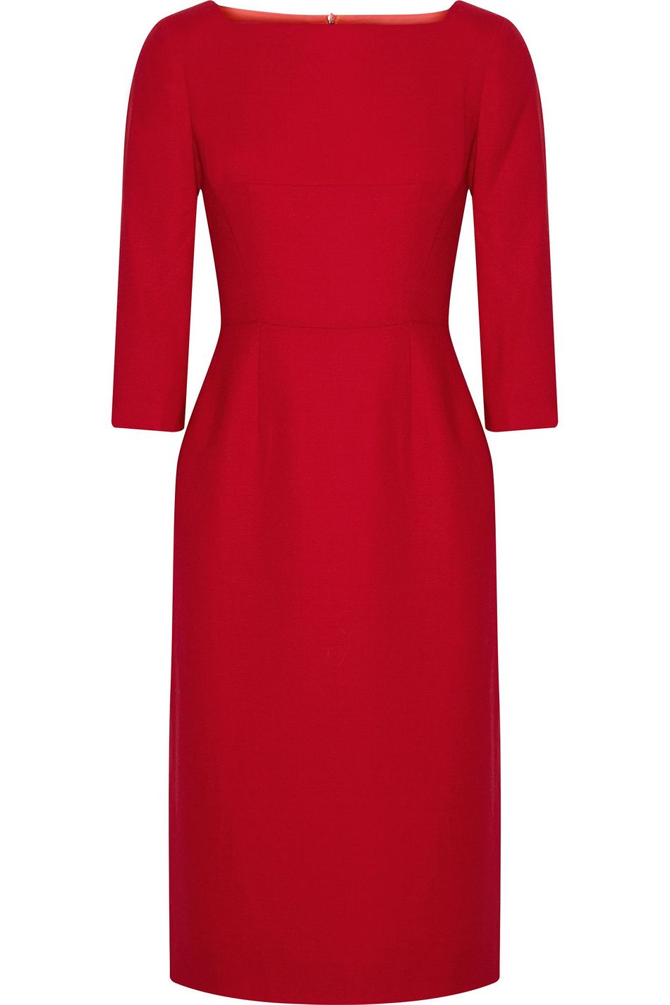 red wool dress