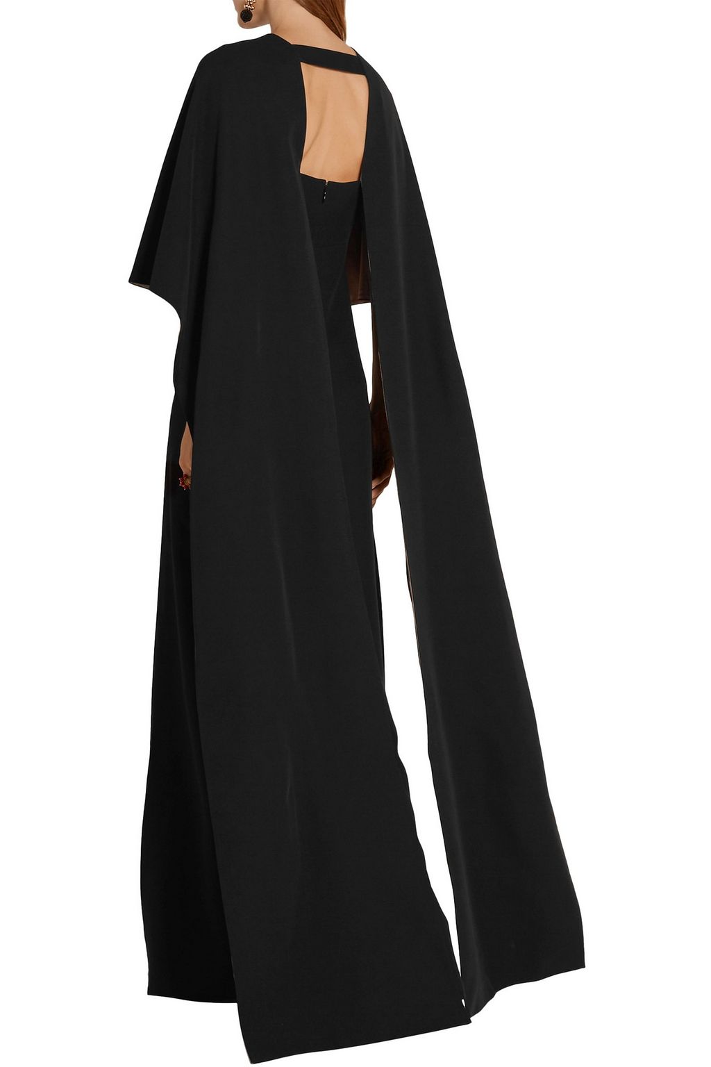 VALENTINO GARAVANI Cape-effect cutout crepe gown