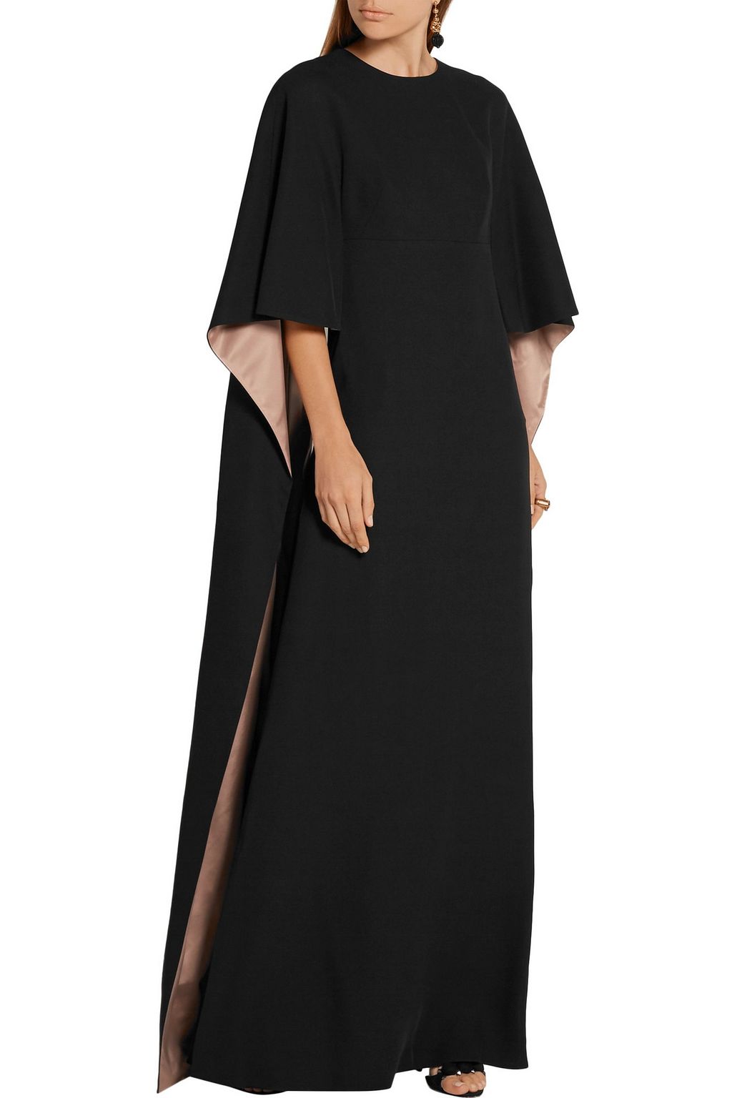 VALENTINO GARAVANI Cape-effect cutout crepe gown