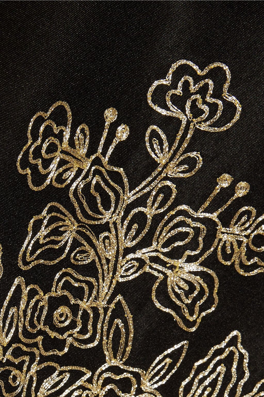 OSCAR DE LA RENTA Embroidered silk-faille strapless gown