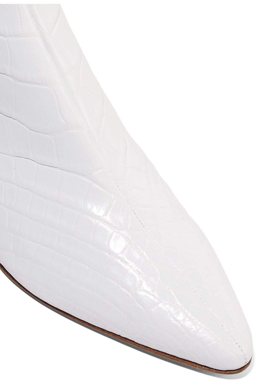 THE ROW Ambra glossed-alligator ankle boots