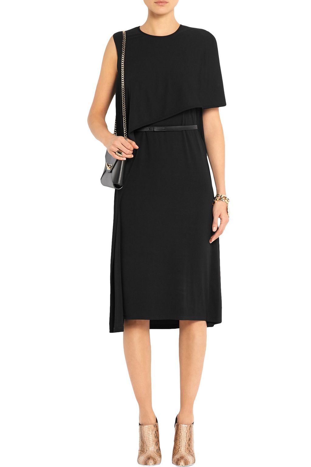 GIVENCHY Belted draped dress in stretch-crepe