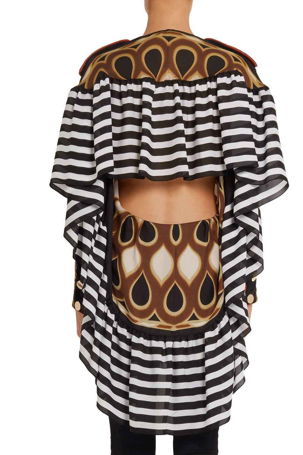 GIVENCHY Printed ruffled shirt in multicolored silk-georgette