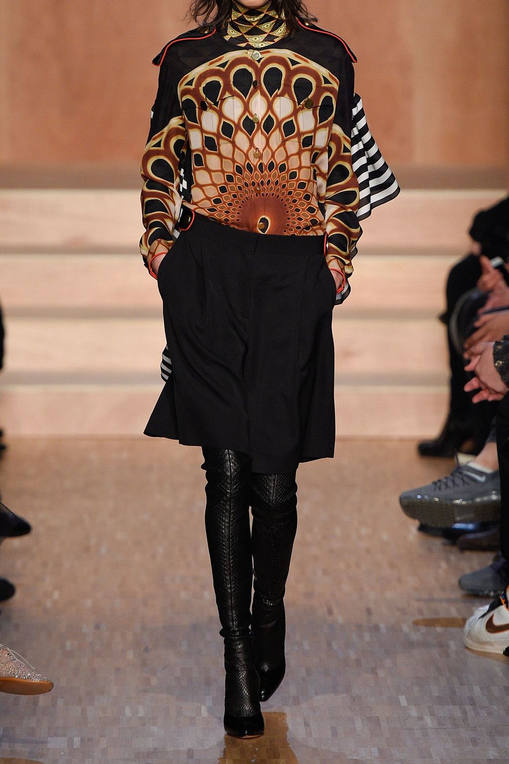 GIVENCHY Printed ruffled shirt in multicolored silk-georgette