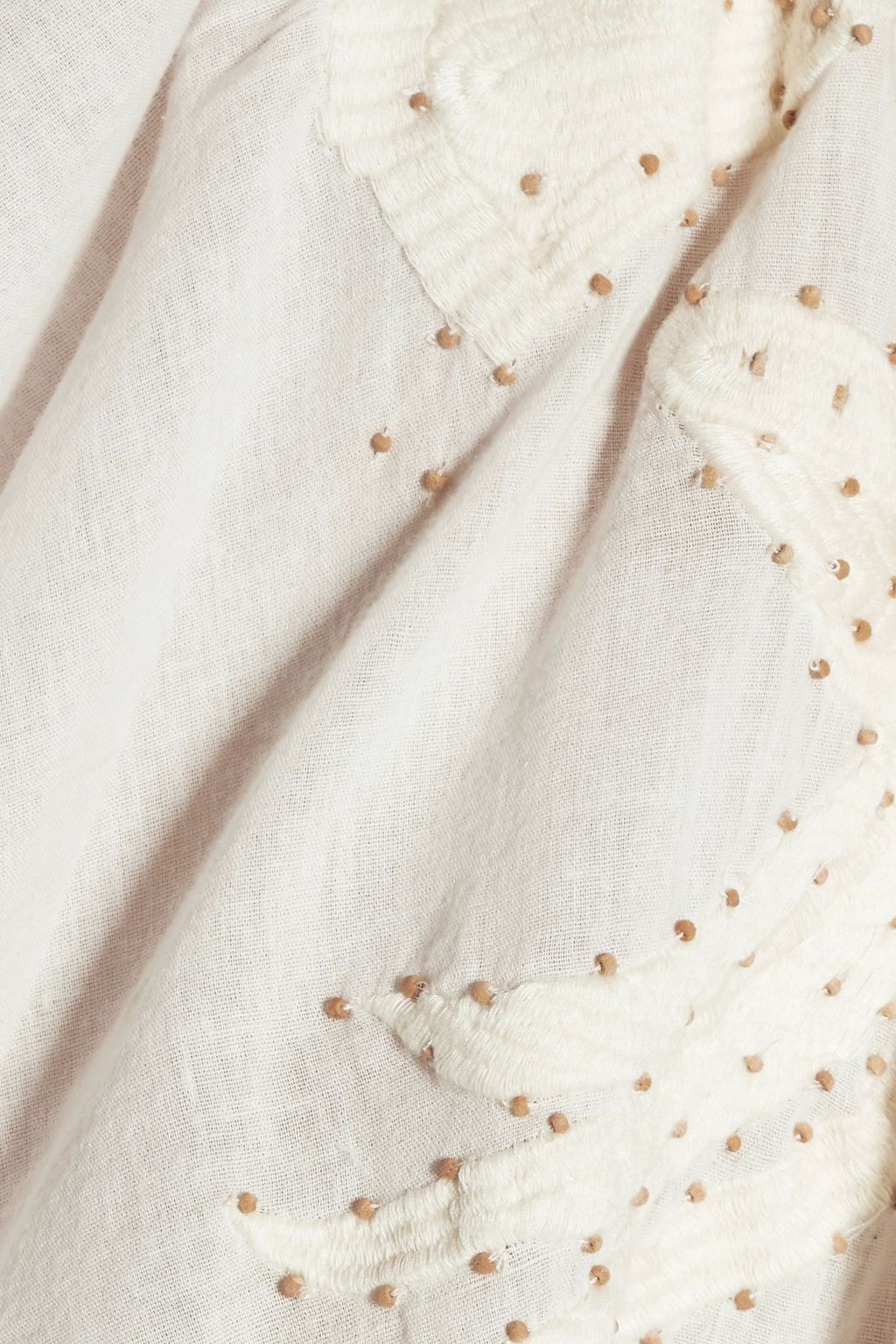 ANTIK BATIK Embroidered and bead-embellished cotton top