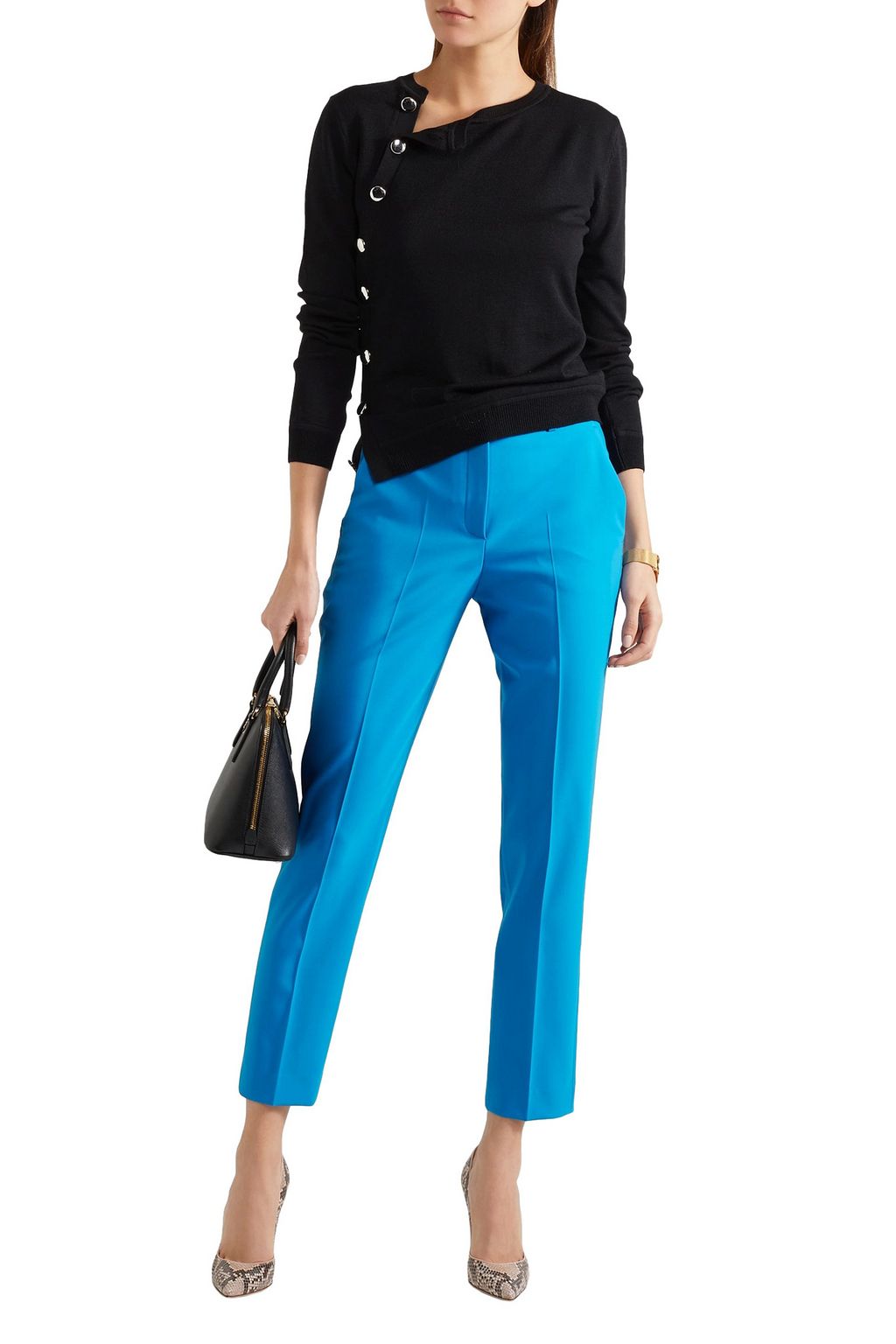 MICHAEL KORS COLLECTION Samantha cropped stretch-wool slim-leg pants