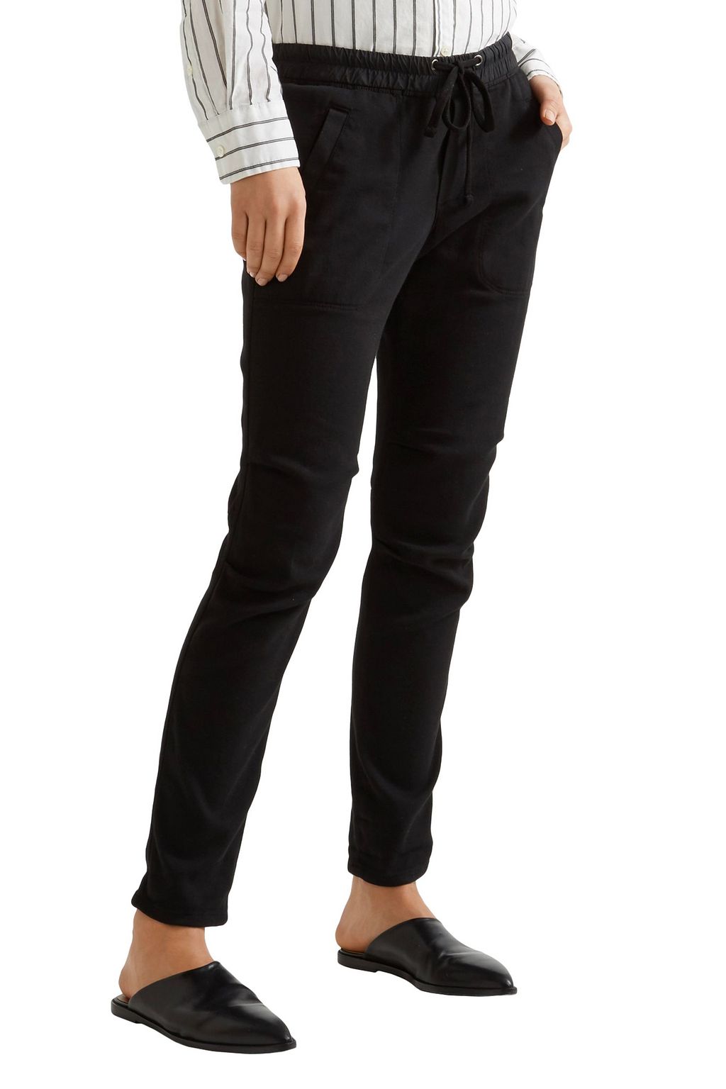 JAMES PERSE Stretch-cotton and modal-blend twill track pants