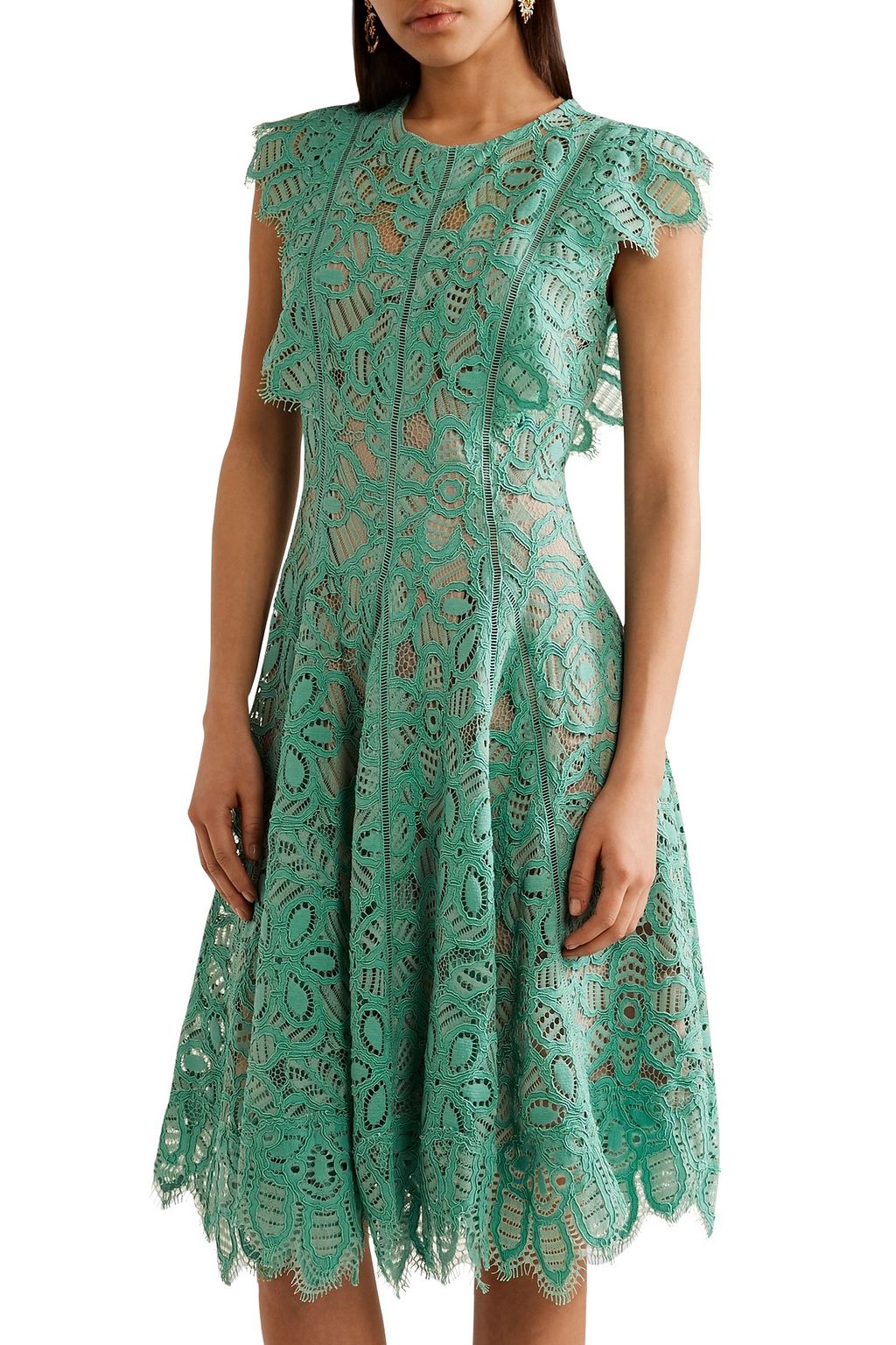 LELA ROSE Corded lace dress