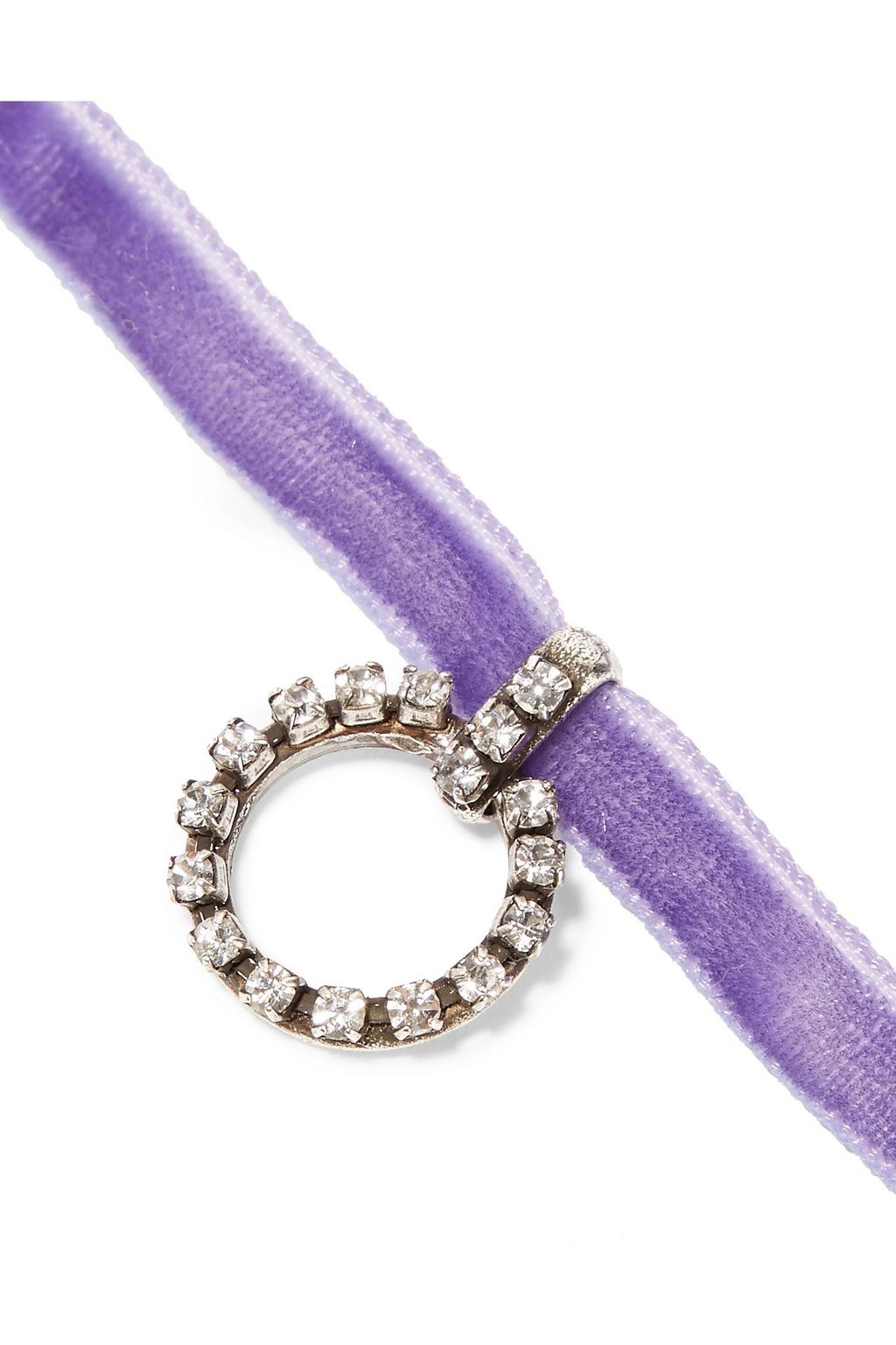 DANNIJO Vix velvet, silver-plated and Swarovski crystal choker