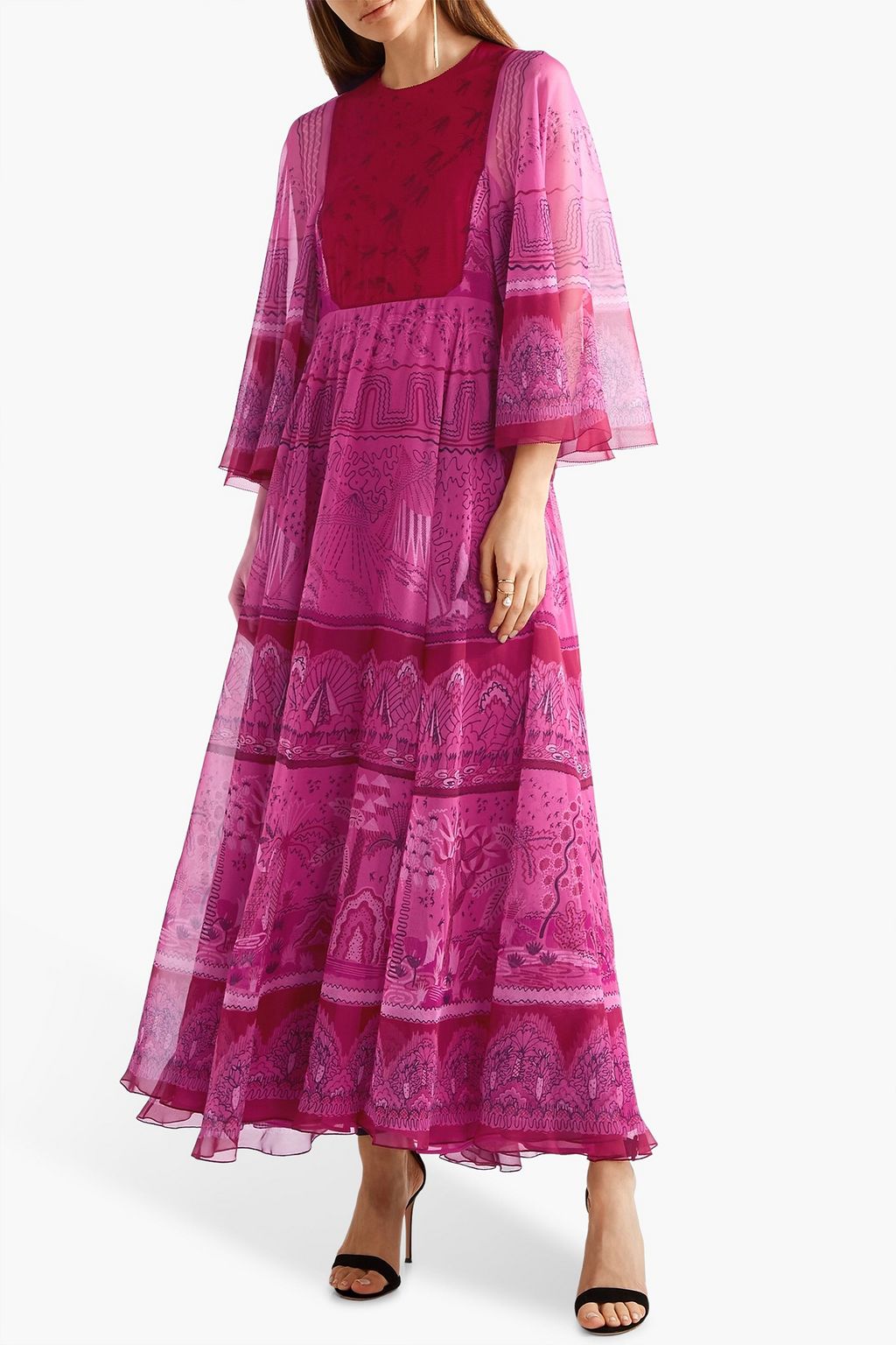 VALENTINO GARAVANI Printed silk-chiffon maxi dress