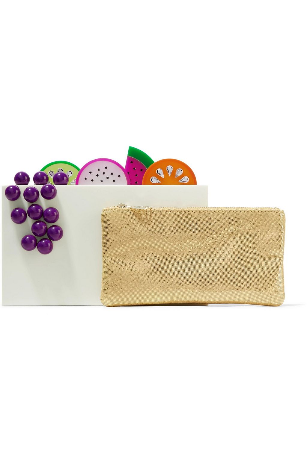 CHARLOTTE OLYMPIA Juicy Pandora crystal-embellished Perspex clutch