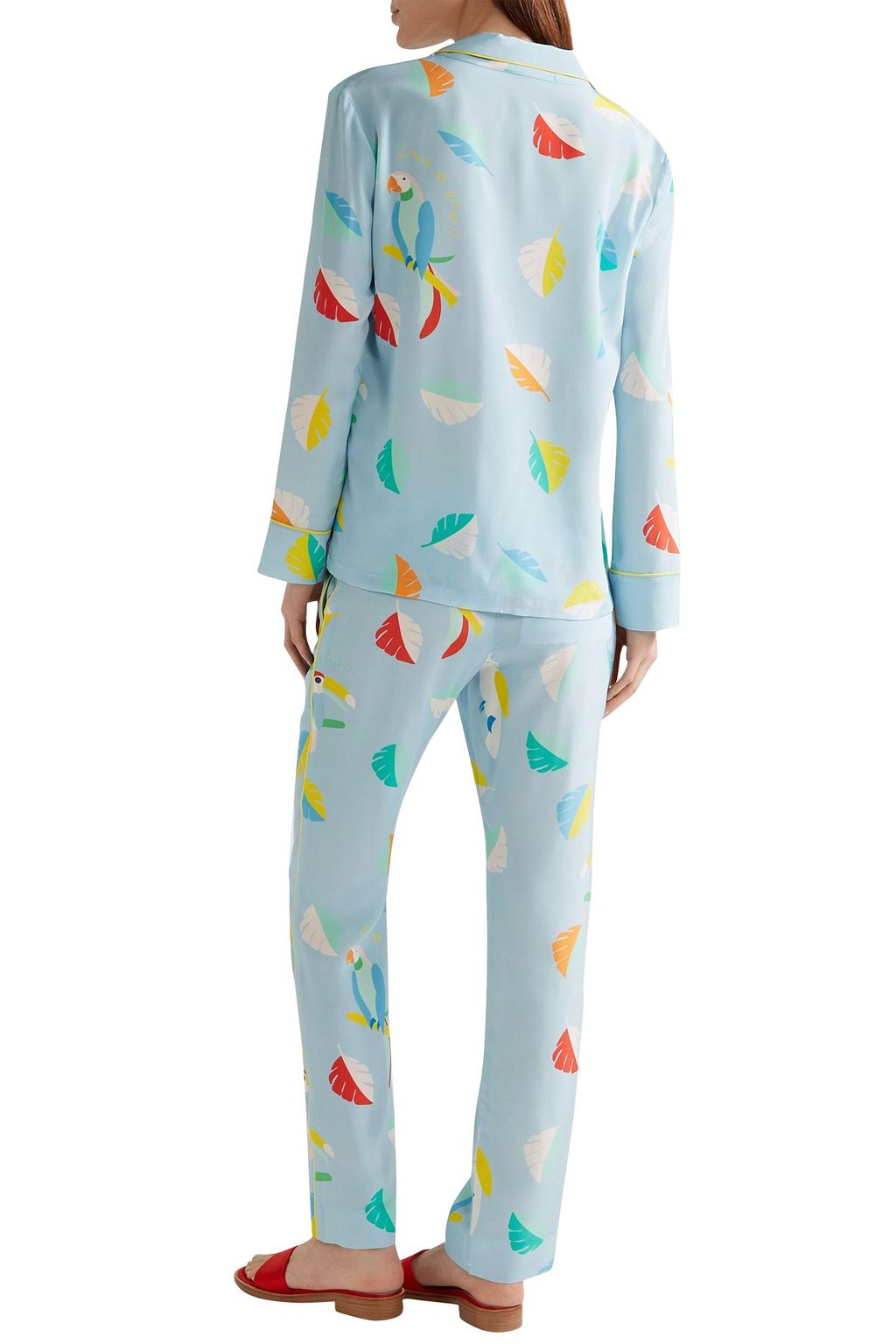 MIRA MIKATI Printed silk crepe de chine shirt and pants set