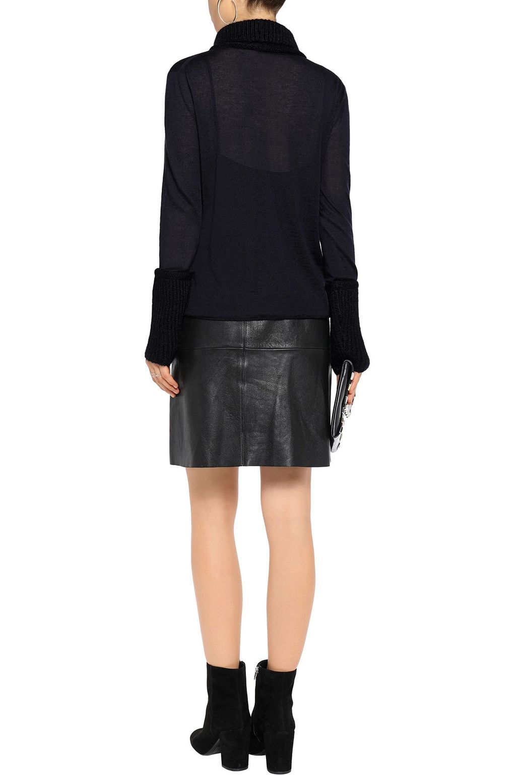 BELSTAFF Turtleneck mohair-blend cashmere and silk-blend top
