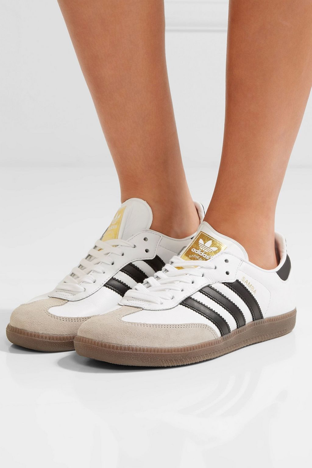 ADIDAS ORIGINALS Samba suede-trimmed leather sneakers