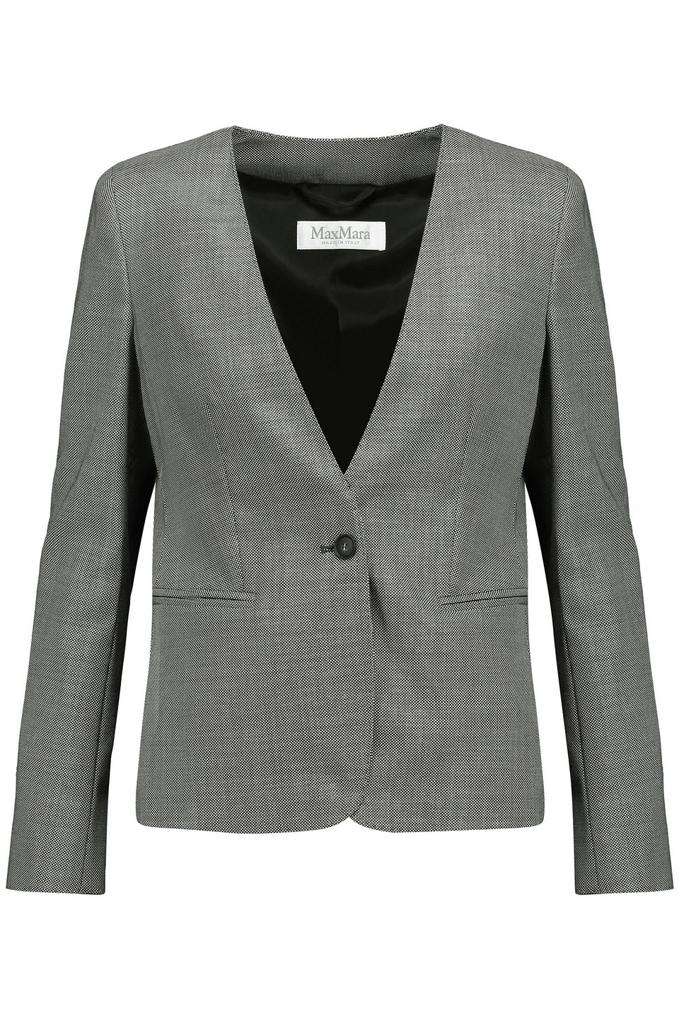 Printed wool-blend blazer