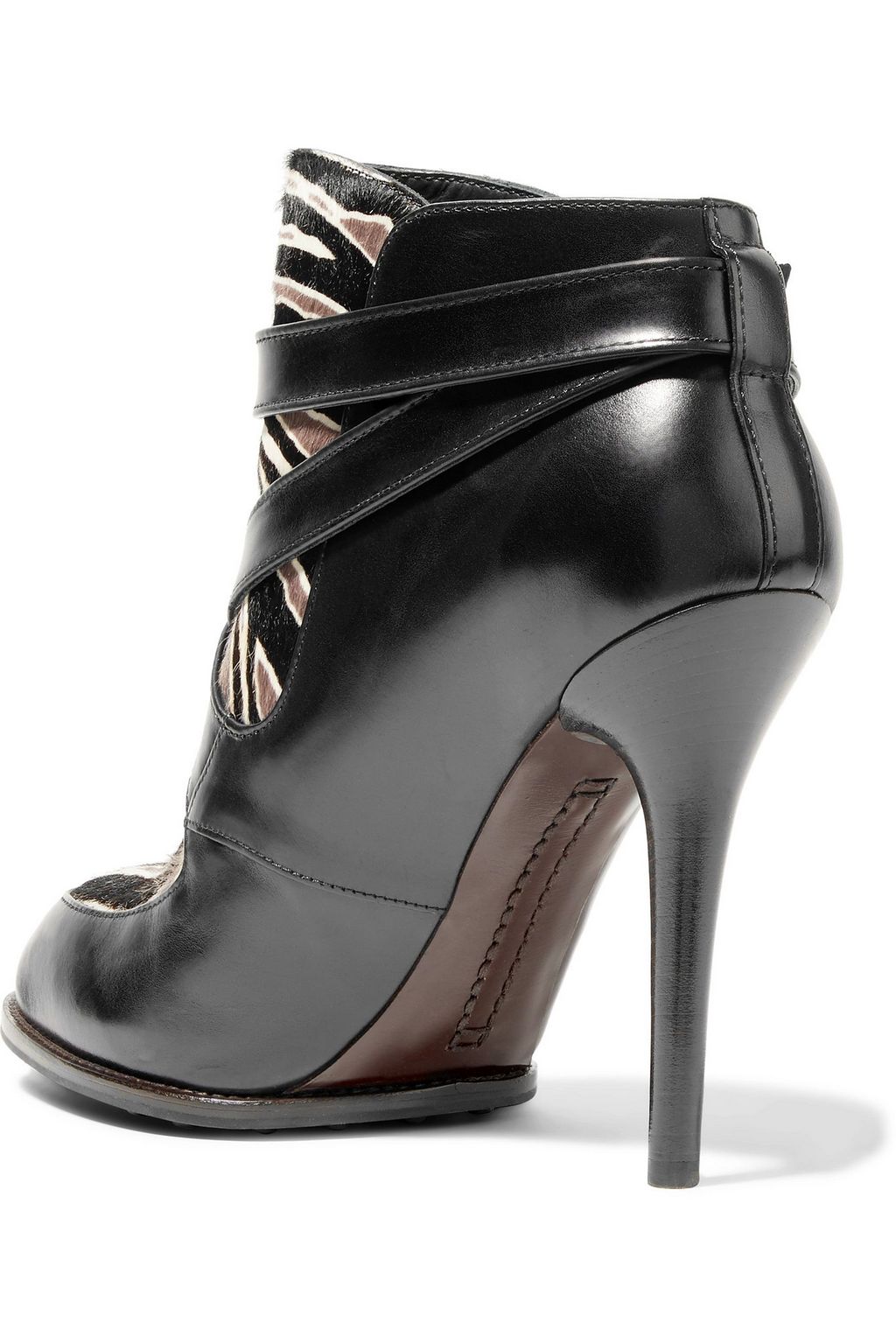 TOD'S Printed calf hair and leather ankle boots