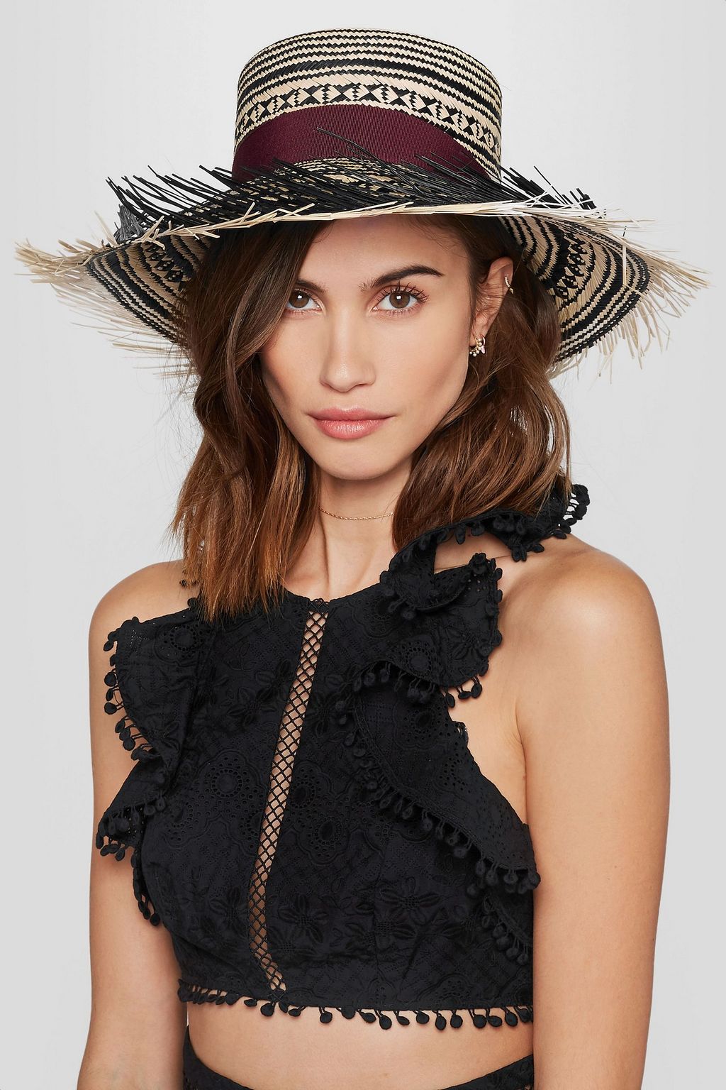 SENSI STUDIO Colombia frayed toquilla straw Panama hat
