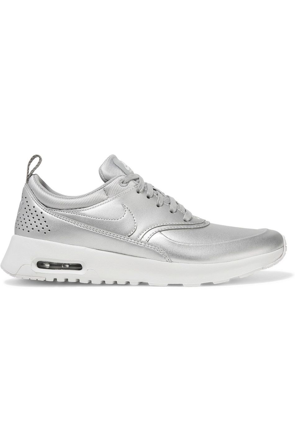 nike air max thea metallic lace up 7 silver