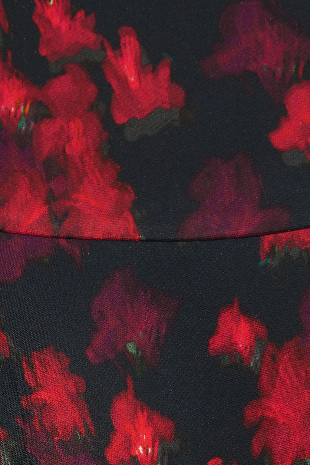 GIVENCHY Cutout ruffled midi skirt in floral-print stretch-satin