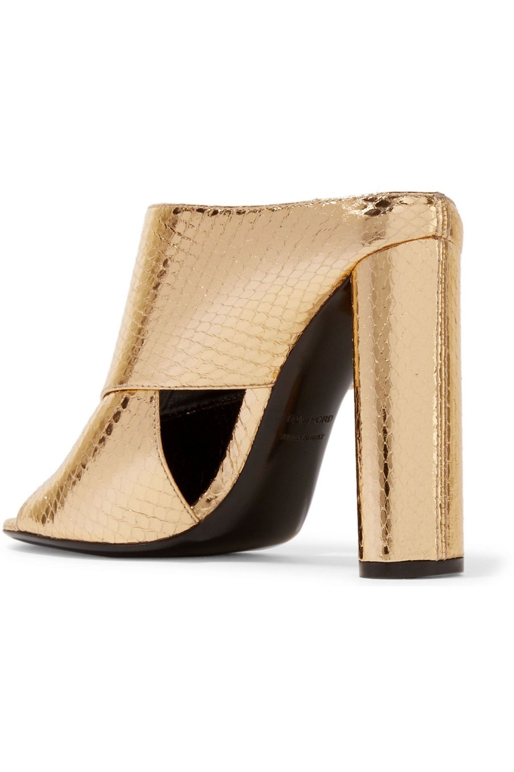 TOM FORD Metallic ayers mules