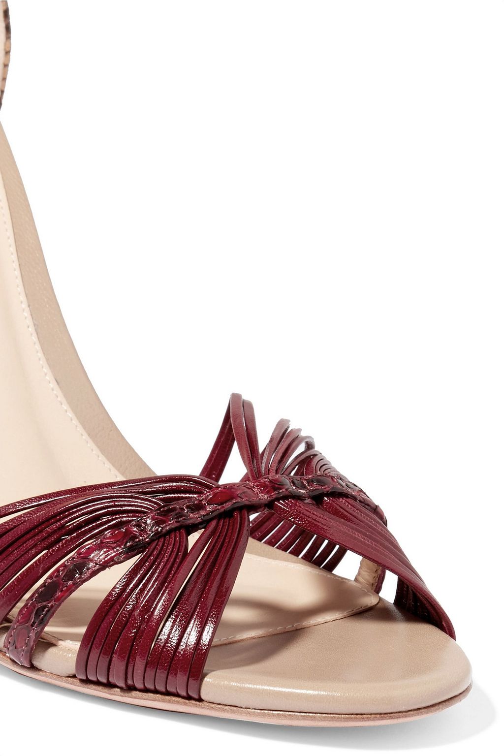 ALEXANDRE BIRMAN Python and leather wedge sandals