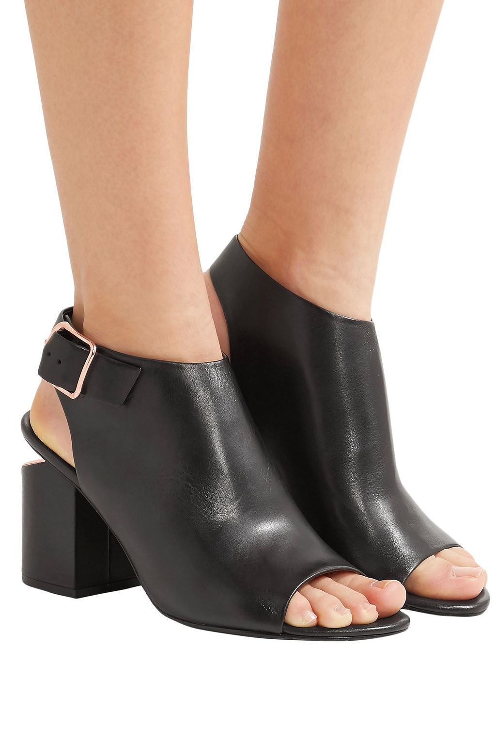 ALEXANDER WANG Nadia cutout leather slingback sandals