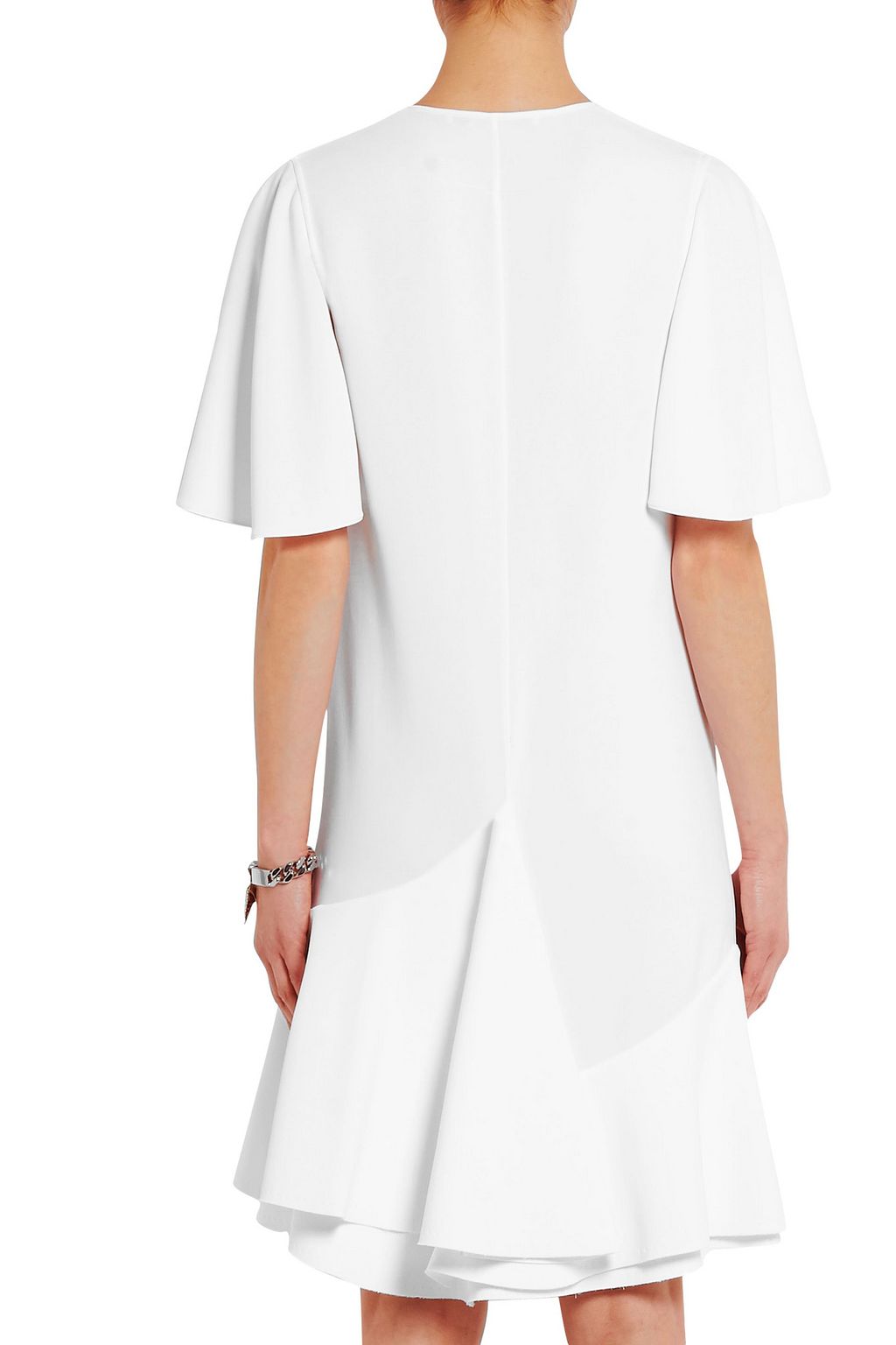 GIVENCHY Fluted dress in white stretch-crepe