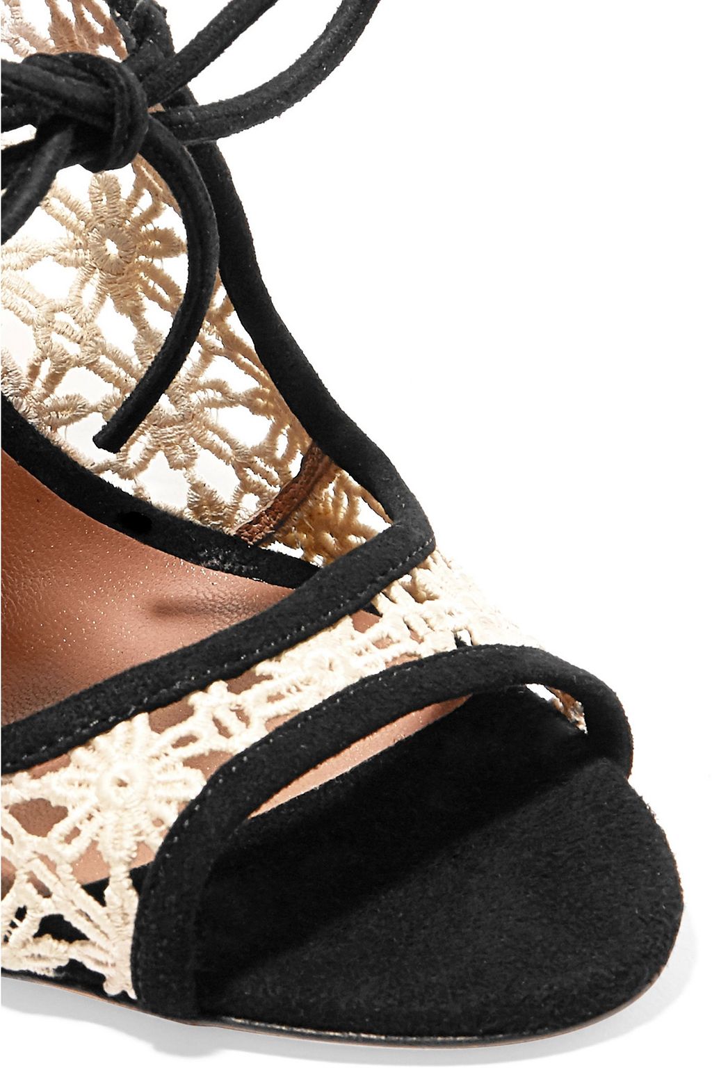 TABITHA SIMMONS Cali Daisy guipure lace and suede sandals