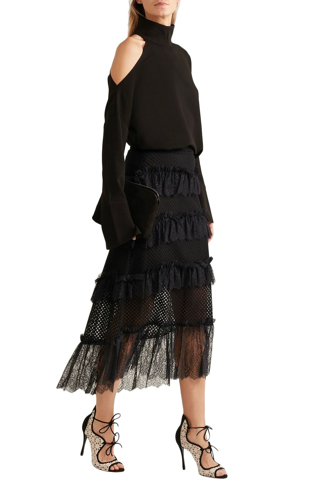 TABITHA SIMMONS Cali Daisy guipure lace and suede sandals